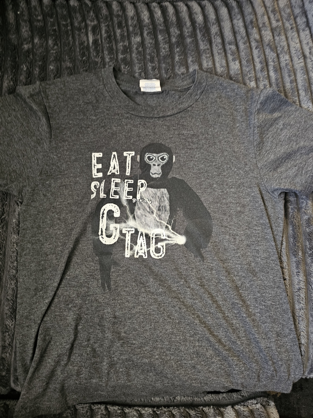 Eat Sleep G Tag Graphic Tee - Gray